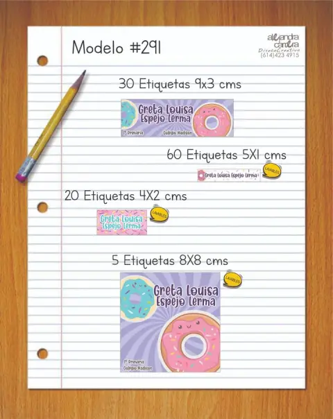 Papelería personalizada Alejandra Carrera - diseño 291