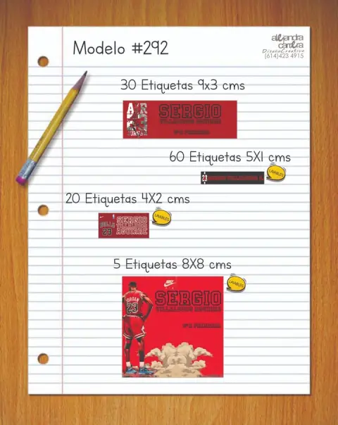 Papelería personalizada Alejandra Carrera - diseño 292