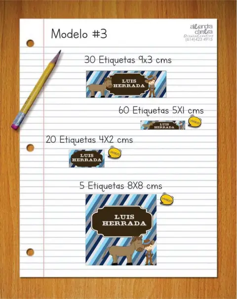 Papelería personalizada Alejandra Carrera - diseño 3