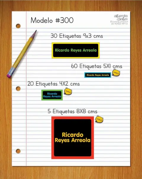 Papelería personalizada Alejandra Carrera - diseño 300