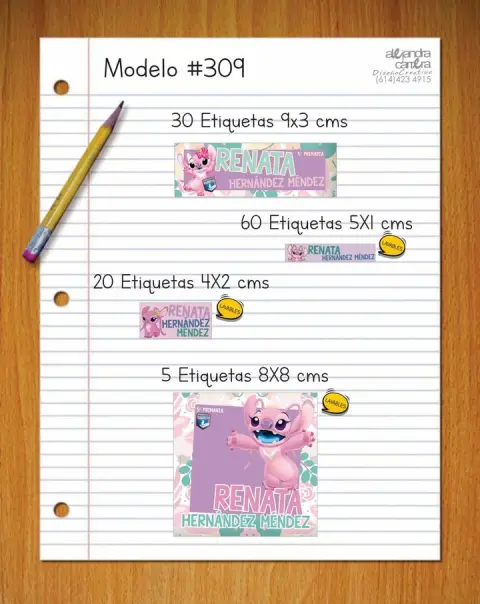 Papelería personalizada Alejandra Carrera - diseño 309