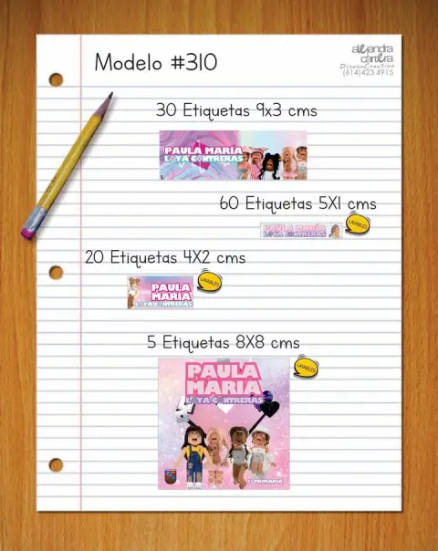 Papelería personalizada Alejandra Carrera - diseño 310