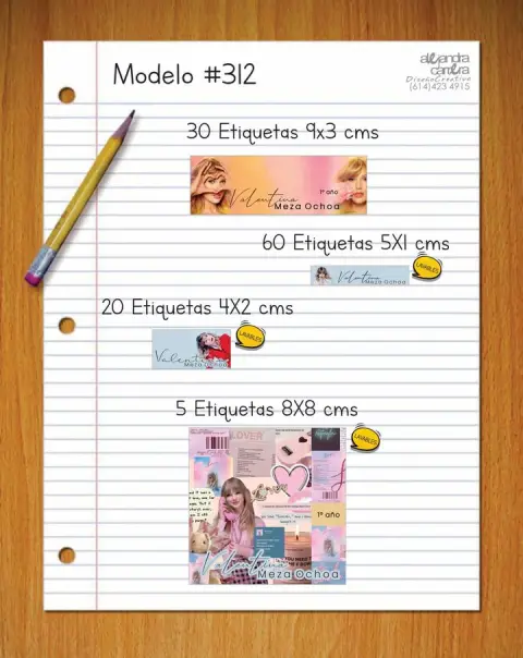Papelería personalizada Alejandra Carrera - diseño 312