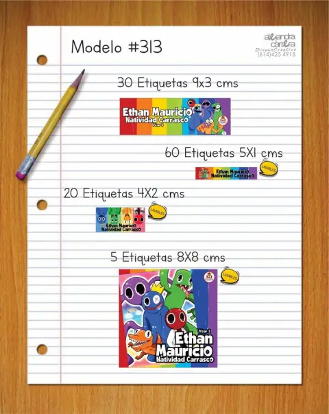 Papelería personalizada Alejandra Carrera - diseño 313