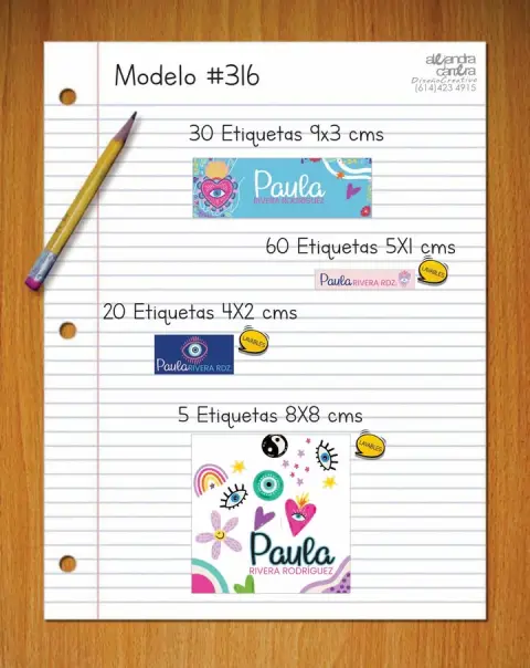 Papelería personalizada Alejandra Carrera - diseño 316