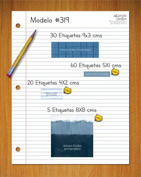 Papelería personalizada Alejandra Carrera - diseño 319