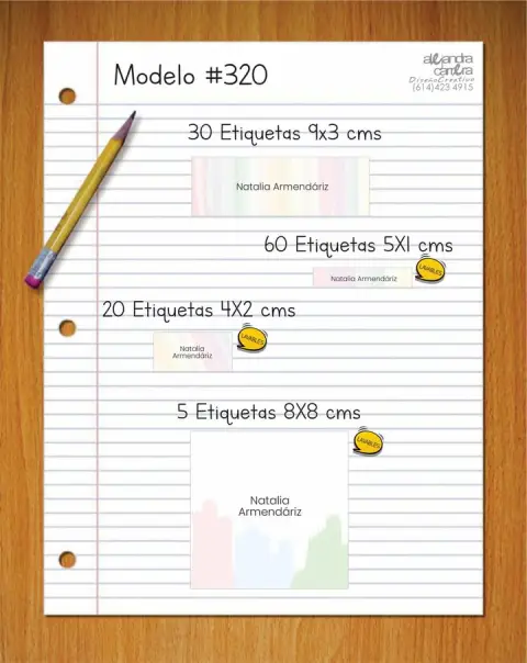 Papelería personalizada Alejandra Carrera - diseño 320