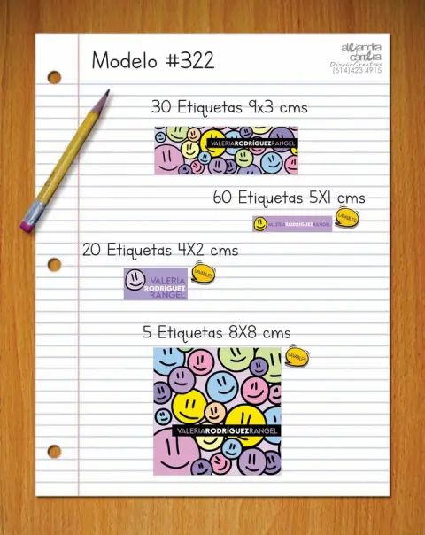 Papelería personalizada Alejandra Carrera - diseño 322