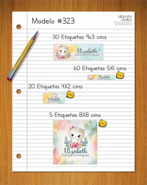 Papelería personalizada Alejandra Carrera - diseño 323