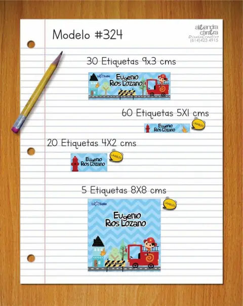 Papelería personalizada Alejandra Carrera - diseño 324