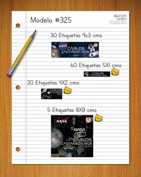 Papelería personalizada Alejandra Carrera - diseño 325