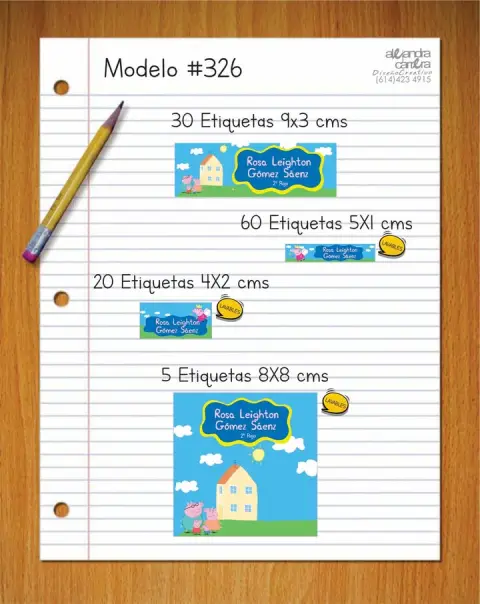 Papelería personalizada Alejandra Carrera - diseño 326