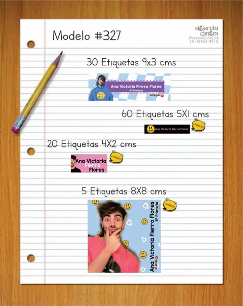 Papelería personalizada Alejandra Carrera - diseño 327