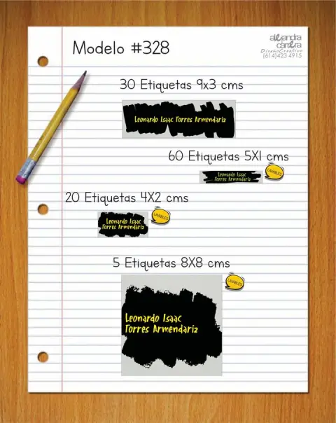 Papelería personalizada Alejandra Carrera - diseño 328