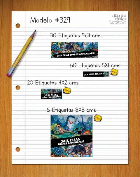 Papelería personalizada Alejandra Carrera - diseño 329
