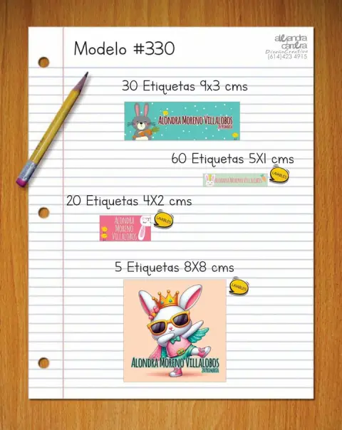 Papelería personalizada Alejandra Carrera - diseño 330