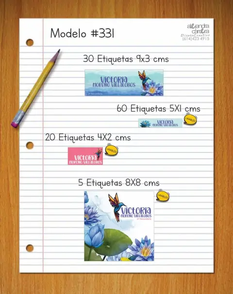 Papelería personalizada Alejandra Carrera - diseño 331