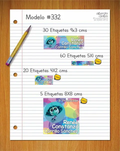 Papelería personalizada Alejandra Carrera - diseño 332