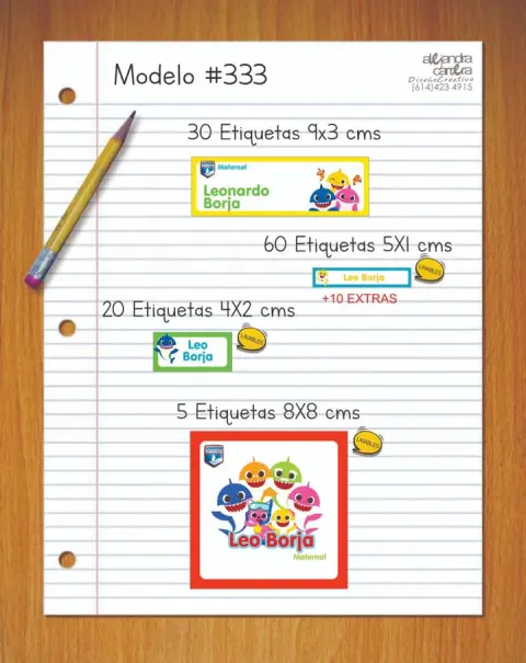 Papelería personalizada Alejandra Carrera - diseño 333