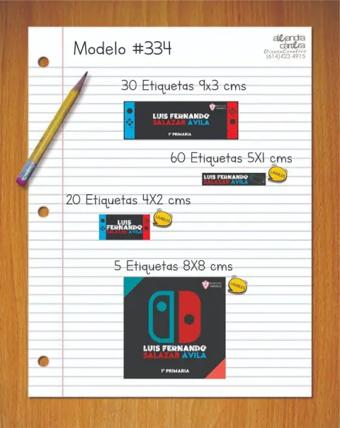 Papelería personalizada Alejandra Carrera - diseño 334
