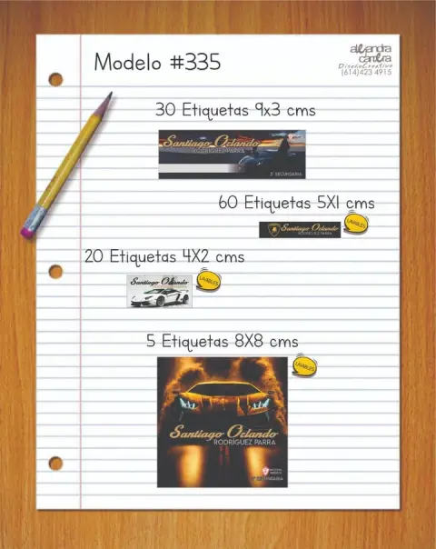 Papelería personalizada Alejandra Carrera - diseño 335