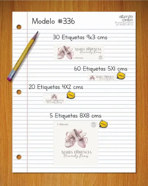 Papelería personalizada Alejandra Carrera - diseño 336