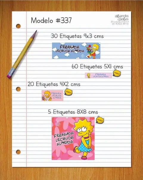 Papelería personalizada Alejandra Carrera - diseño 337