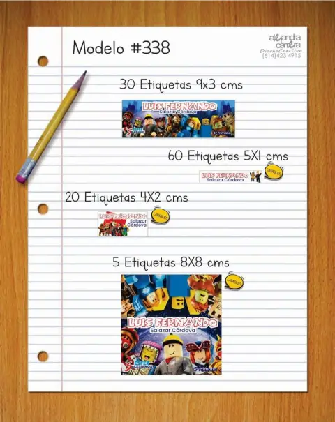 Papelería personalizada Alejandra Carrera - diseño 338