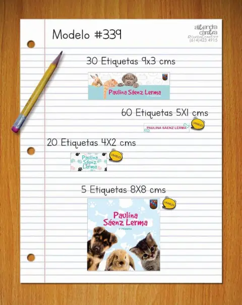 Papelería personalizada Alejandra Carrera - diseño 339
