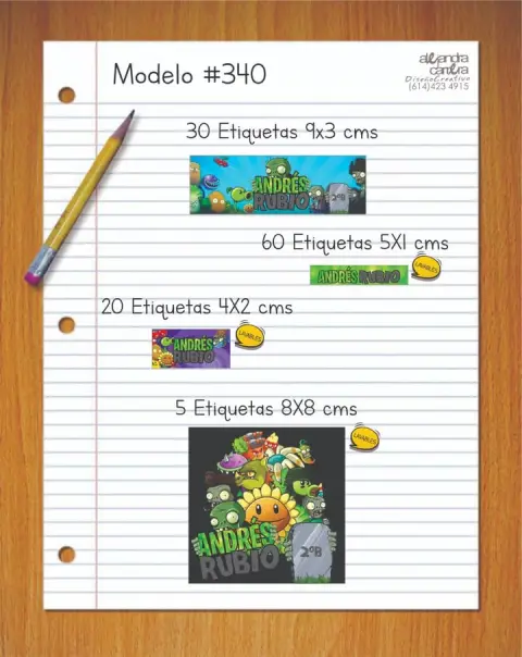 Papelería personalizada Alejandra Carrera - diseño 340