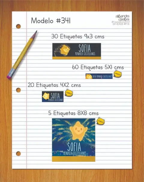 Papelería personalizada Alejandra Carrera - diseño 341