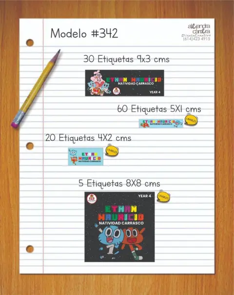 Papelería personalizada Alejandra Carrera - diseño 342