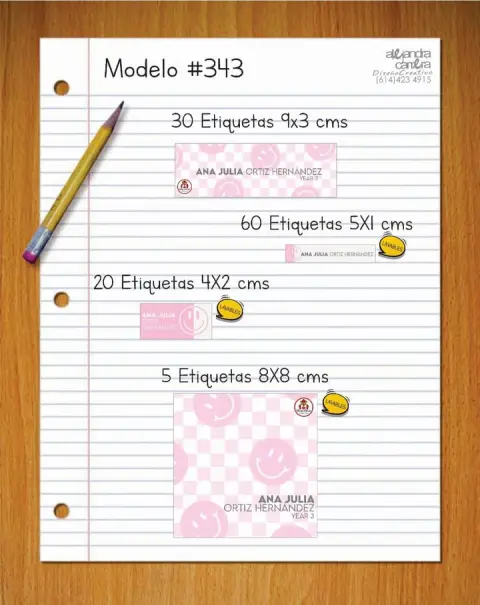 Papelería personalizada Alejandra Carrera - diseño 343