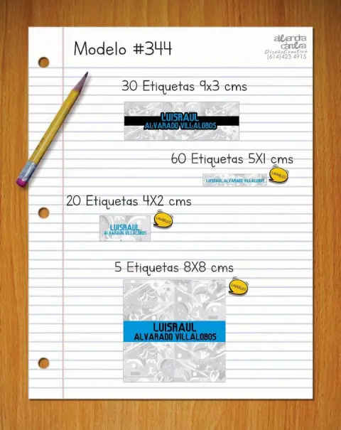 Papelería personalizada Alejandra Carrera - diseño 344