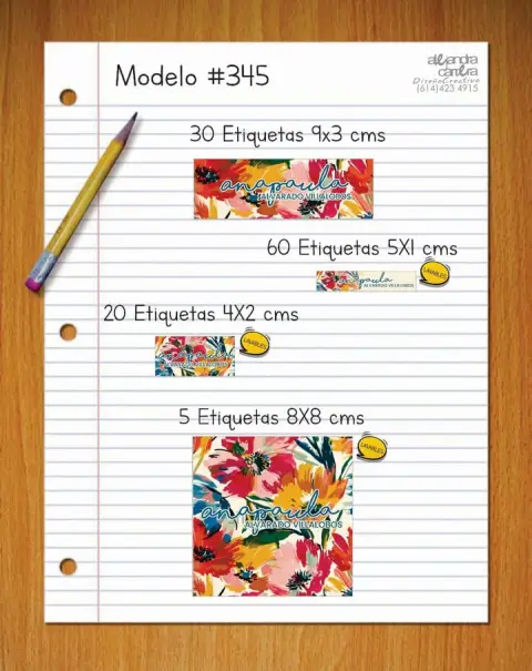 Papelería personalizada Alejandra Carrera - diseño 345