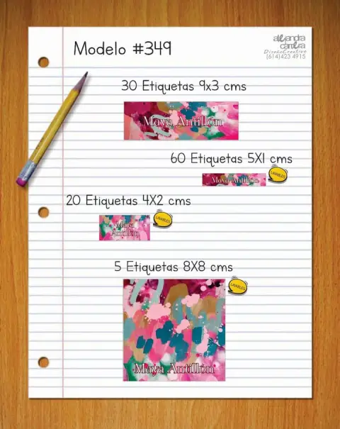 Papelería personalizada Alejandra Carrera - diseño 349