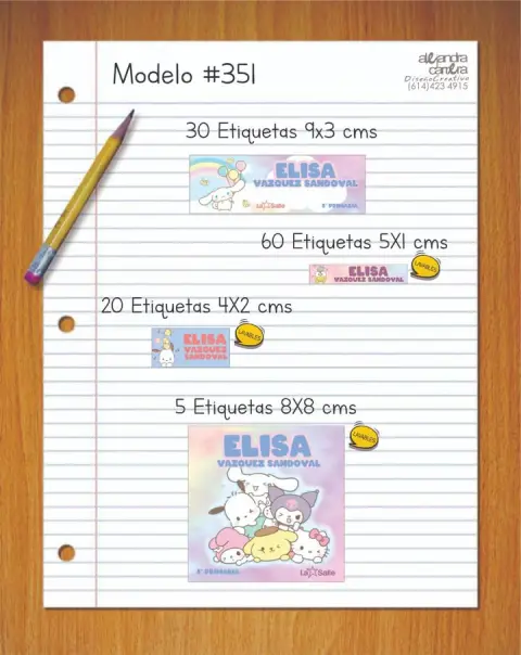 Papelería personalizada Alejandra Carrera - diseño 351