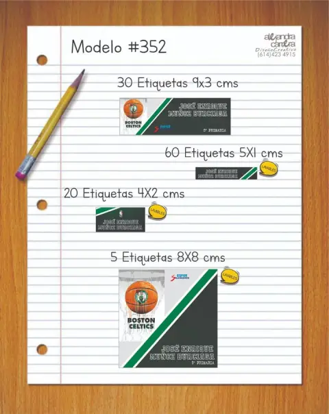 Papelería personalizada Alejandra Carrera - diseño 352