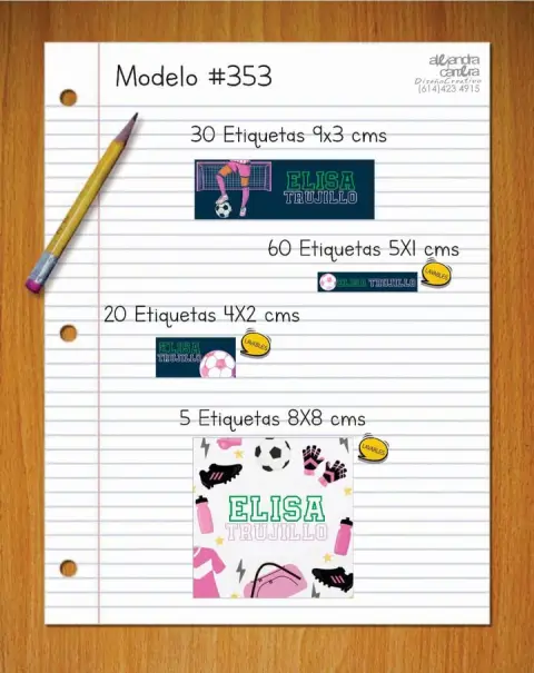 Papelería personalizada Alejandra Carrera - diseño 353