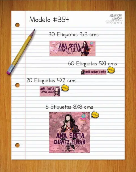 Papelería personalizada Alejandra Carrera - diseño 354