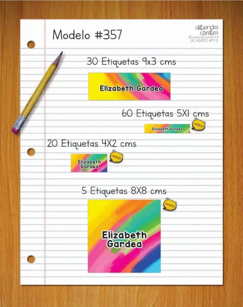 Papelería personalizada Alejandra Carrera - diseño 357