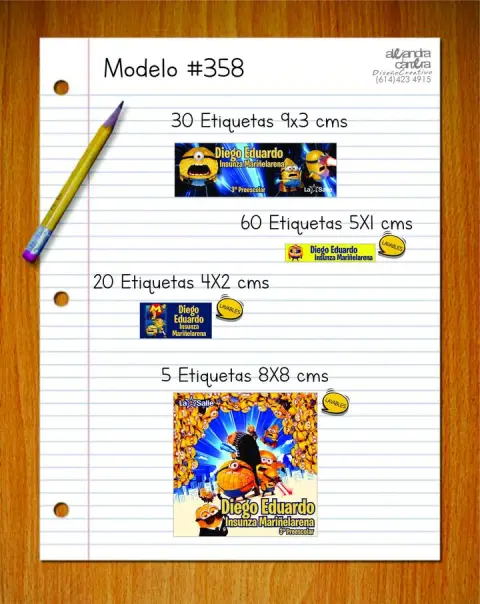 Papelería personalizada Alejandra Carrera - diseño 358