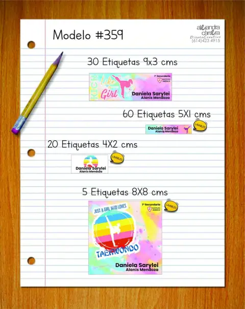 Papelería personalizada Alejandra Carrera - diseño 359