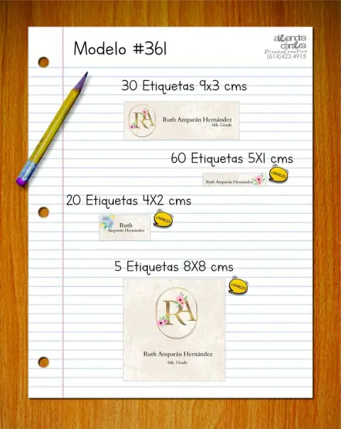 Papelería personalizada Alejandra Carrera - diseño 361