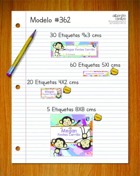Papelería personalizada Alejandra Carrera - diseño 362