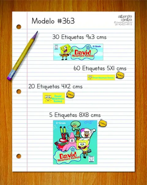 Papelería personalizada Alejandra Carrera - diseño 363