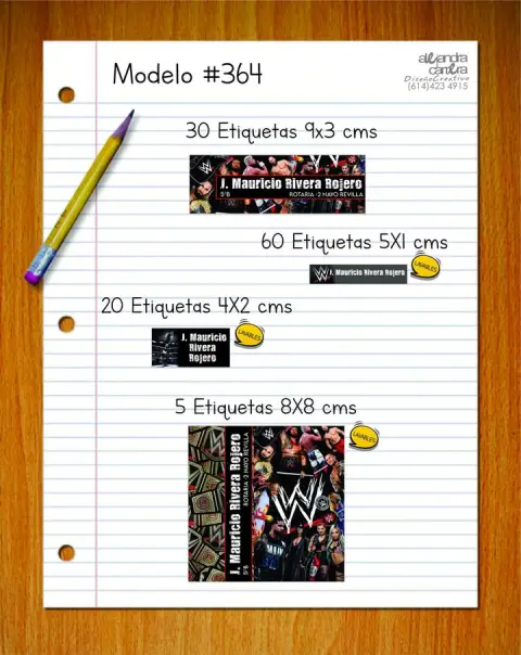 Papelería personalizada Alejandra Carrera - diseño 364