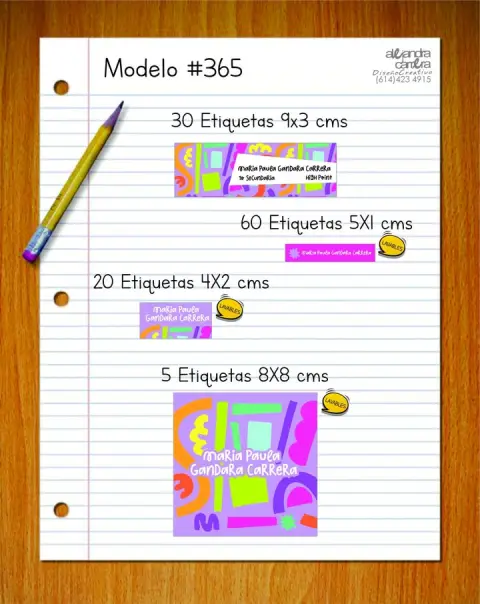 Papelería personalizada Alejandra Carrera - diseño 365