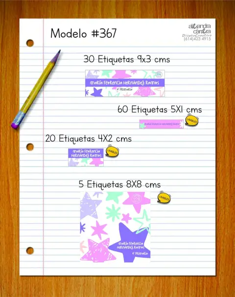 Papelería personalizada Alejandra Carrera - diseño 367