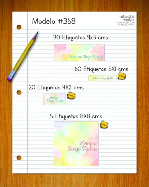 Papelería personalizada Alejandra Carrera - diseño 368
